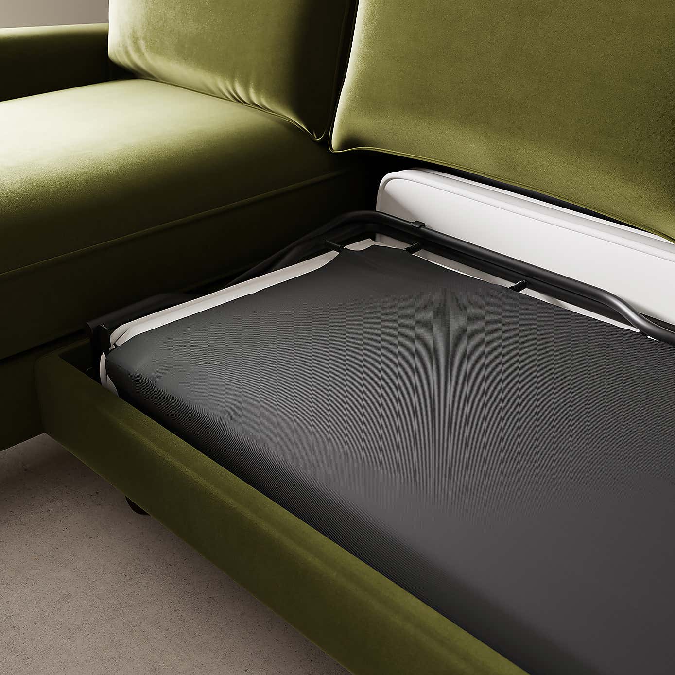 Beatrice Matte Velvet 4 Seater Corner Chaise Double Sofa Bed