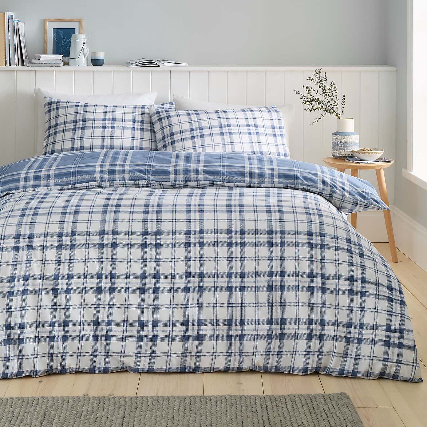 Catherine Lansfield Kelso Check Duvet Cover & Pillowcase Set