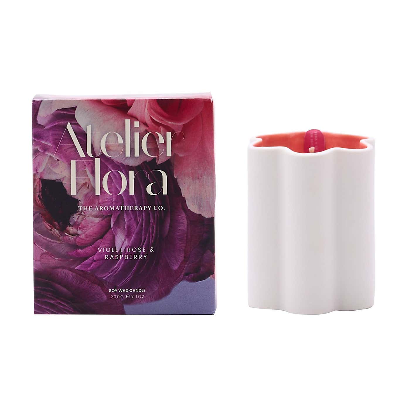 Aromatherapy Co Atelier Flora Violet Rose and Raspberry Ceramic Candle