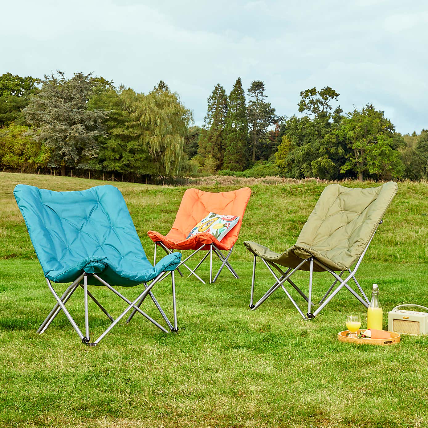 Padded Butterfly Chair, Black