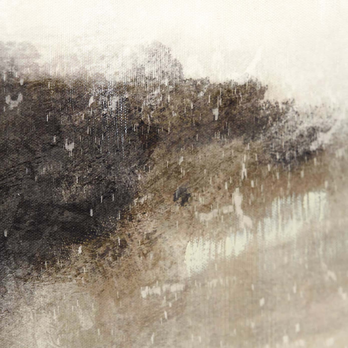 Grey and White Abstract Framed Canvas