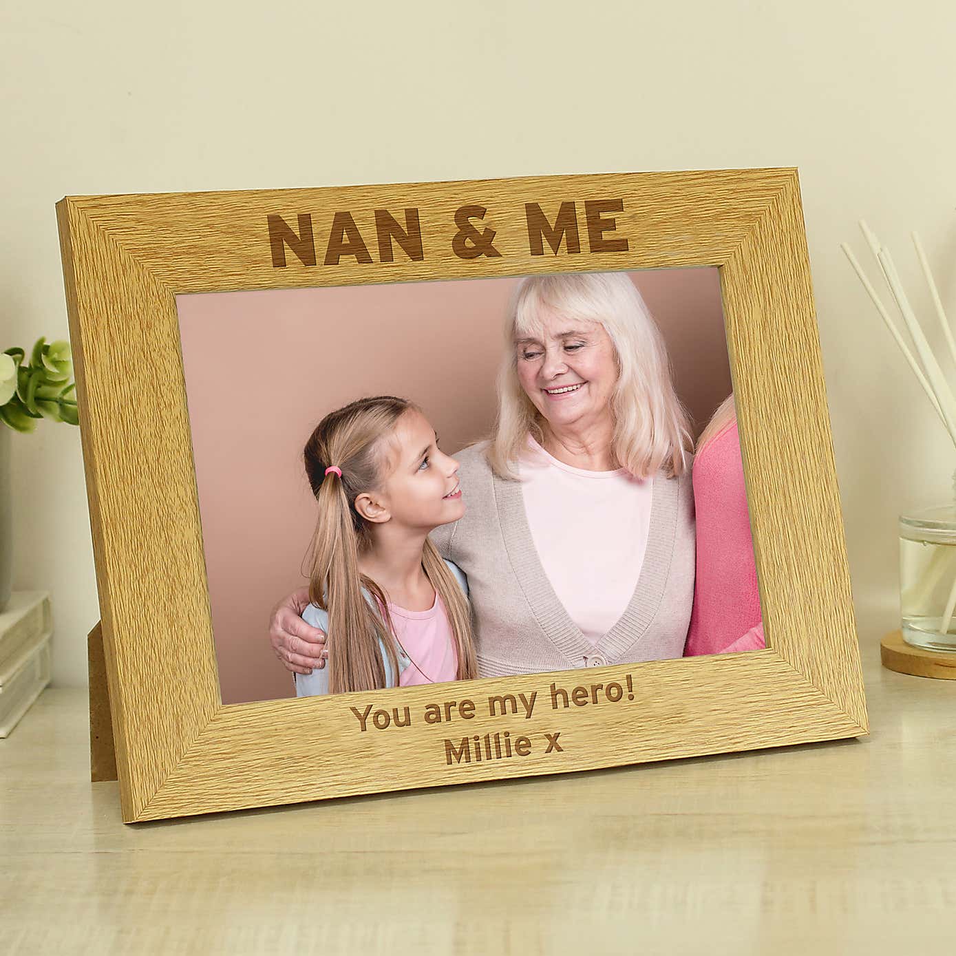 Personalised Nan and Me Wooden Landscape Photo Frame