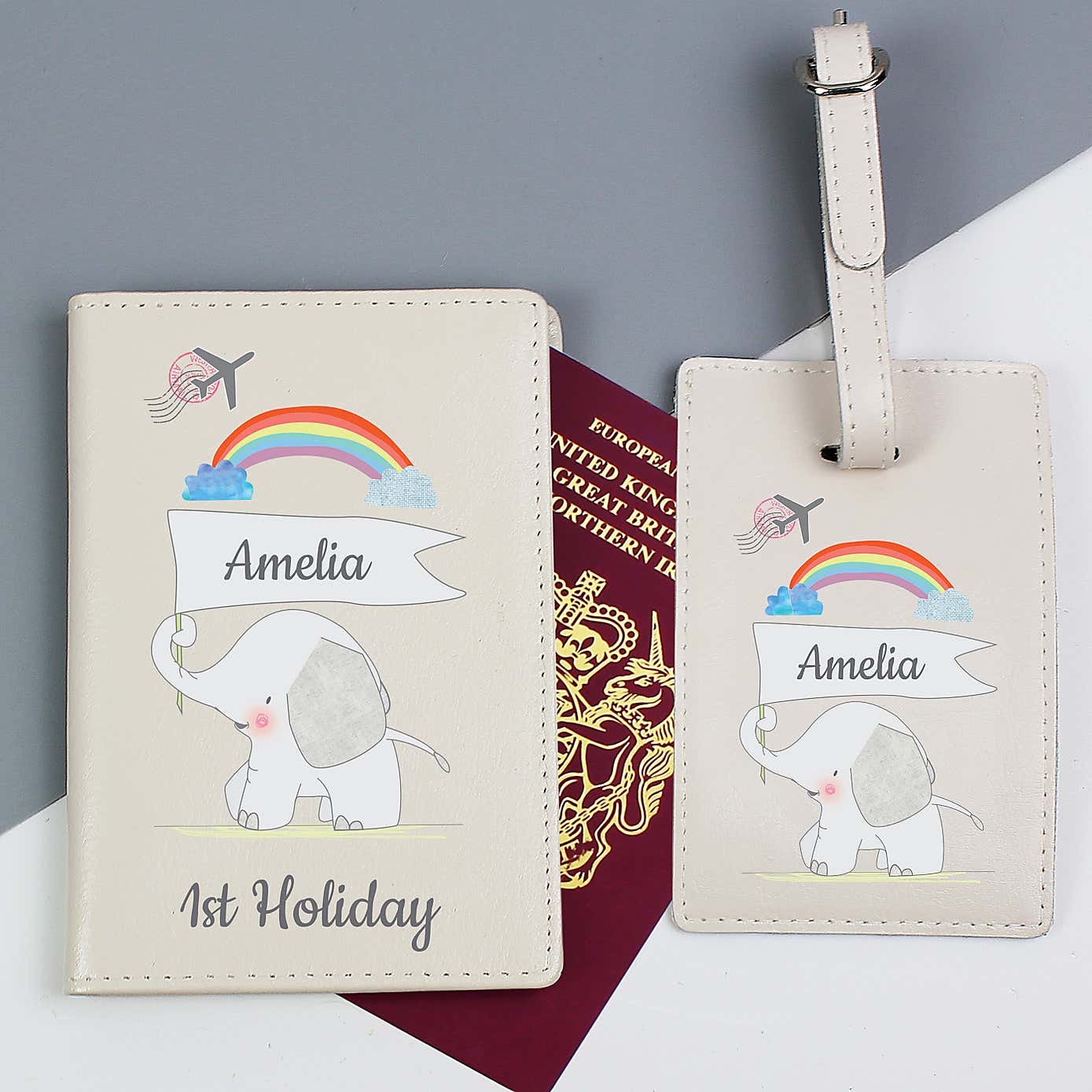 Personalised My 1st Passport Holder and Luggage Tag Set