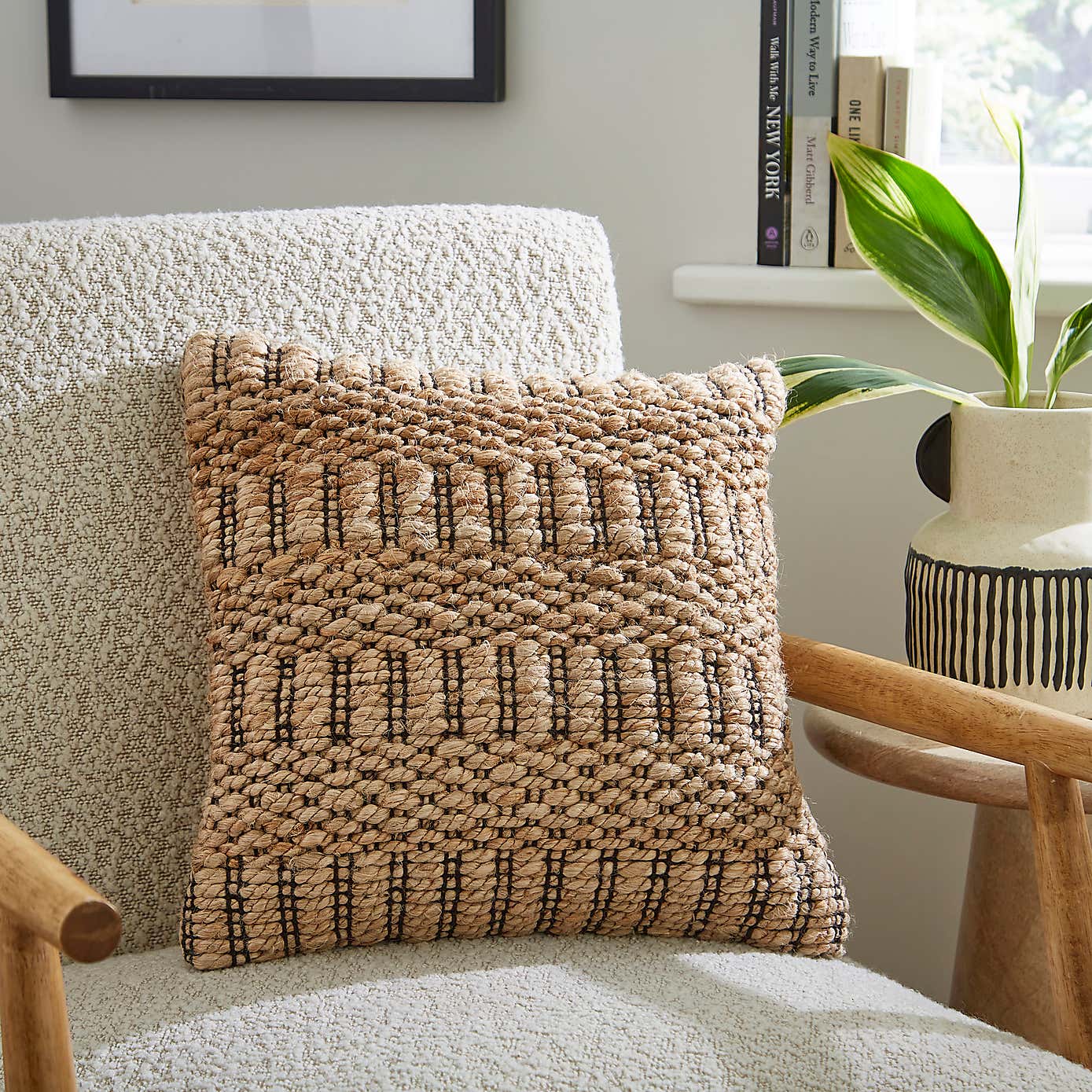 Chunky Jute Natural Square Cushion