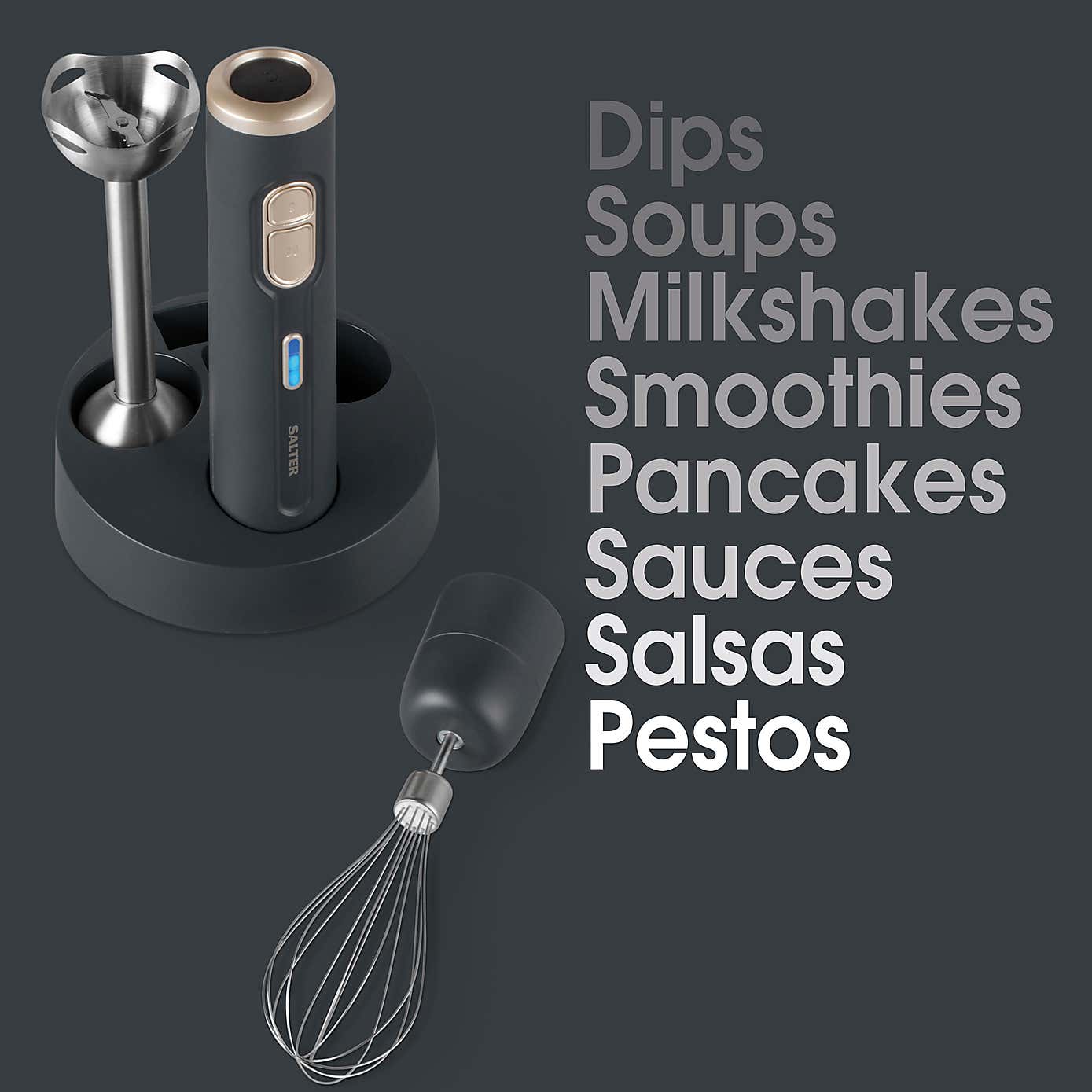 Salter Cordless 2 in 1 Blender Grey