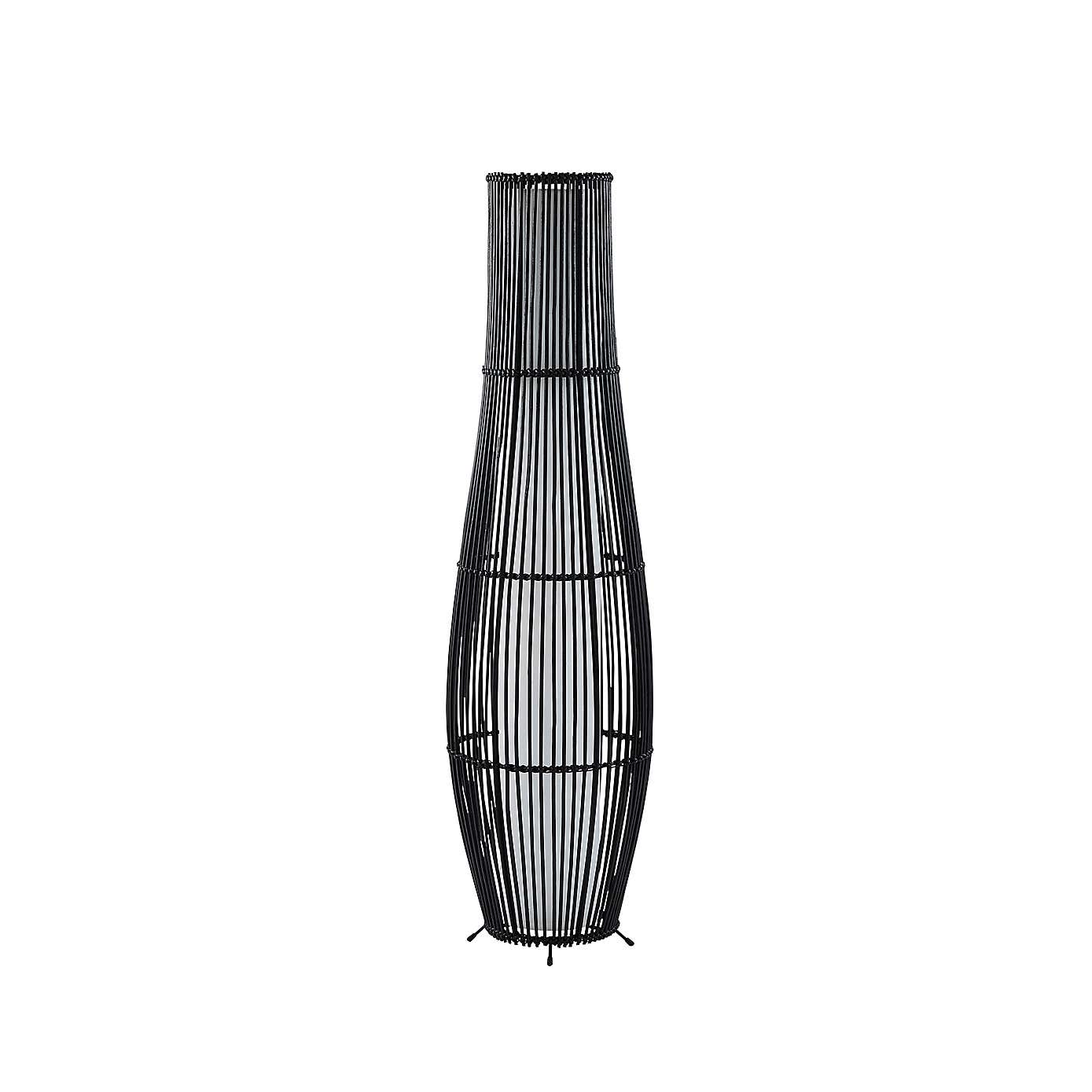 Alec Rattan Black Floor Lamp
