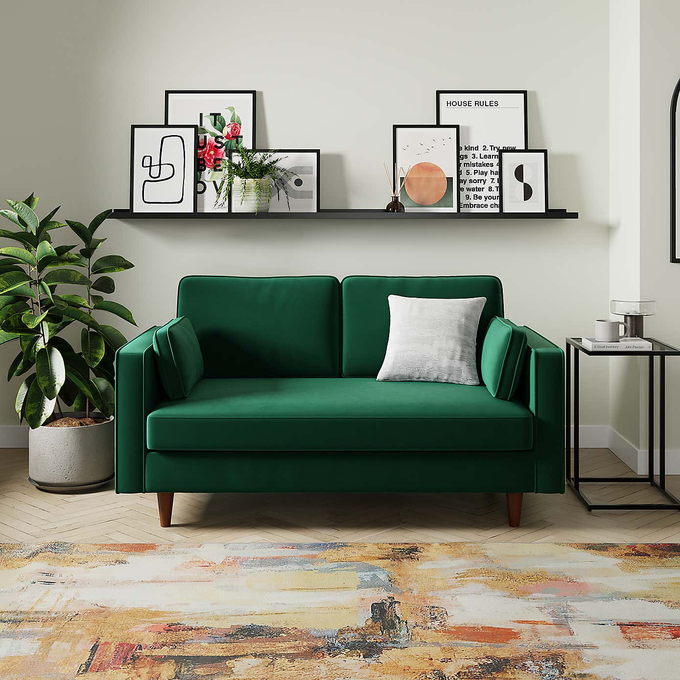 Zoe Plain Velvet 2 Seater Sofa