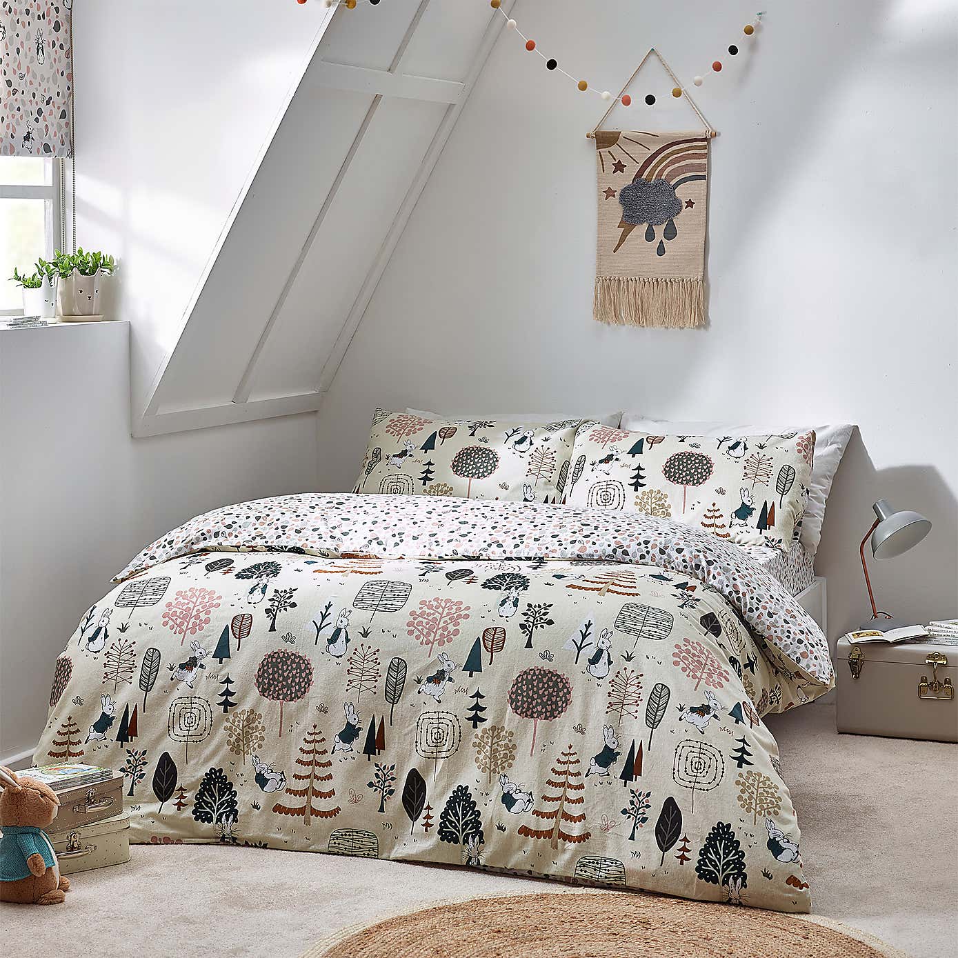 Peter Rabbit Scandi Woods Natural Duvet Cover and Pillowcase Set