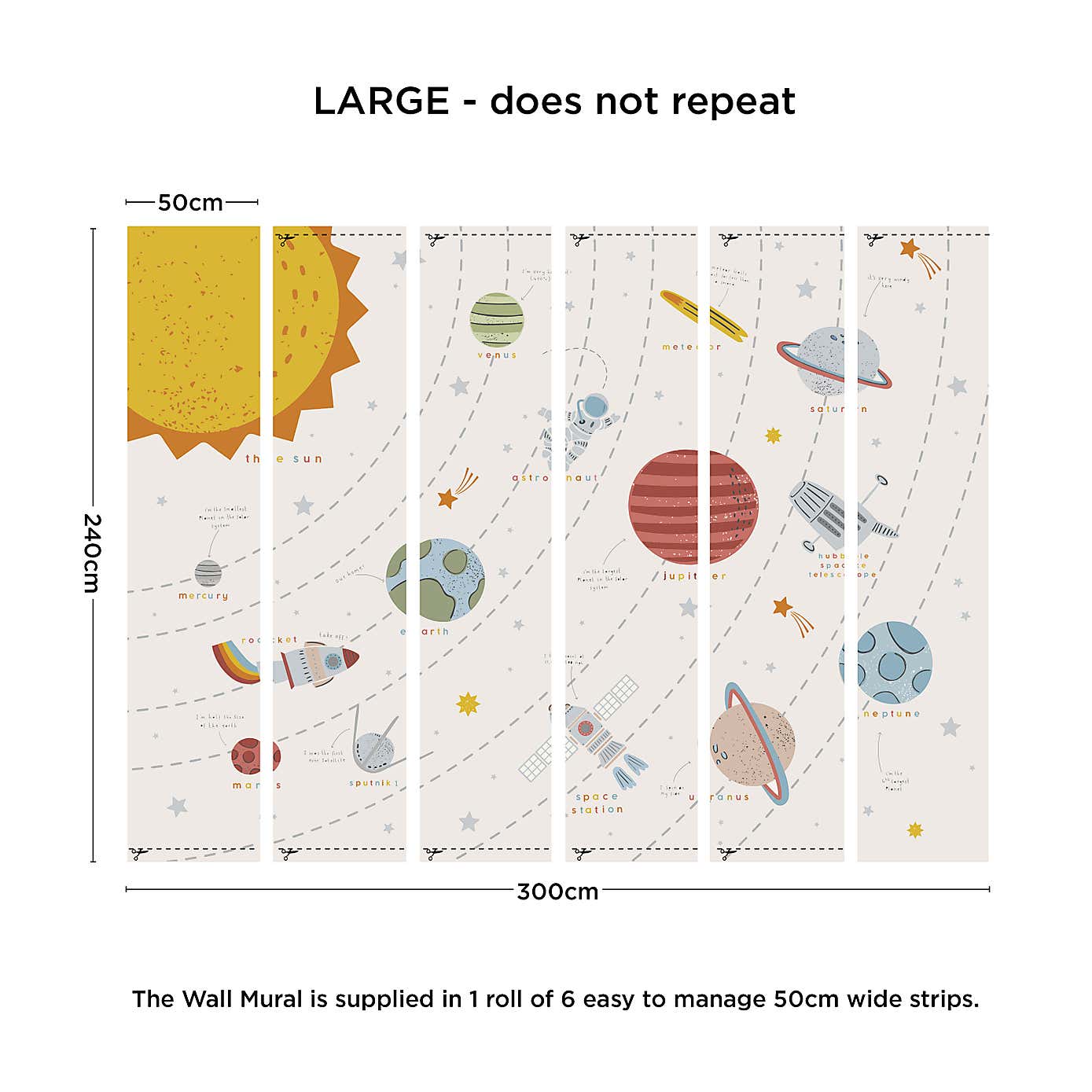 Outer Space Scandi Large Mural