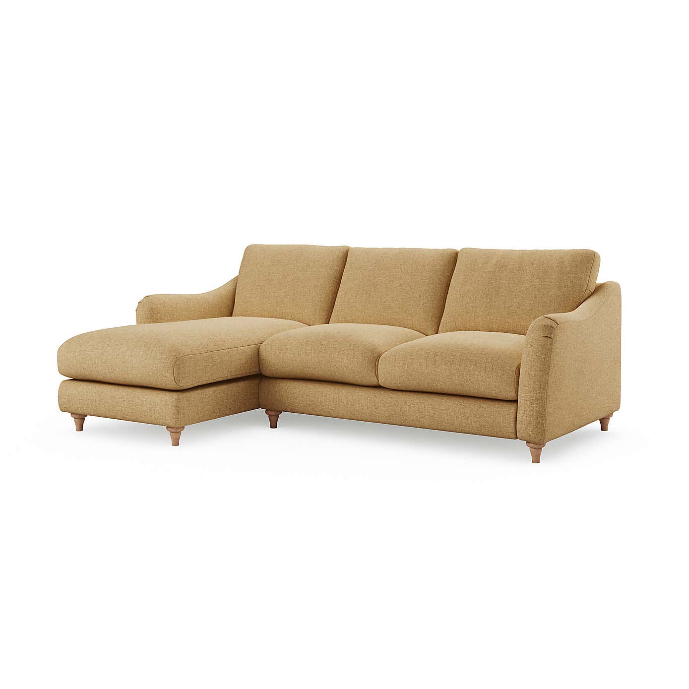 Hattie Slub Faux Linen Corner Chaise