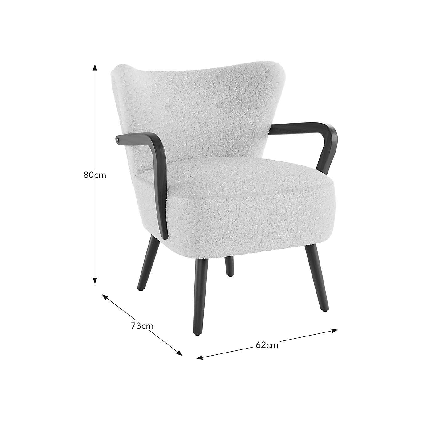 Eliza Ivory Borg Wooden Arm Cocktail Chair