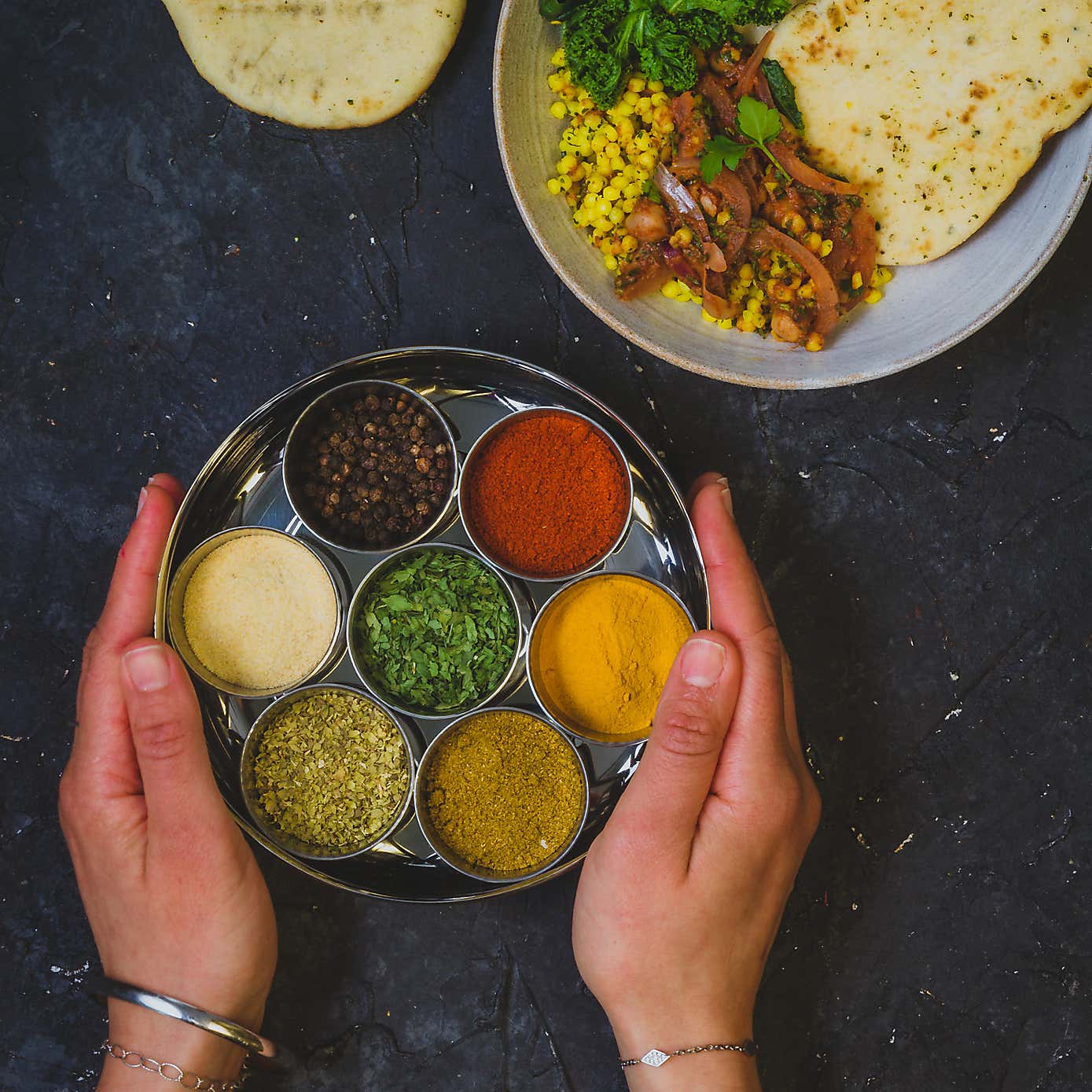 KitchenCraft World of Flavours Stainless Steel Masala Dabba 17cm