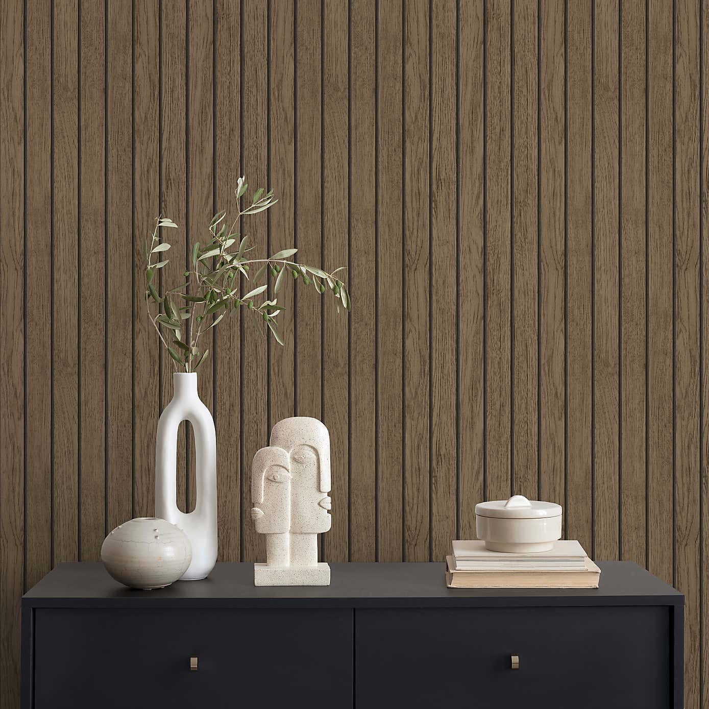 Wooden Slat Panel Wallpaper