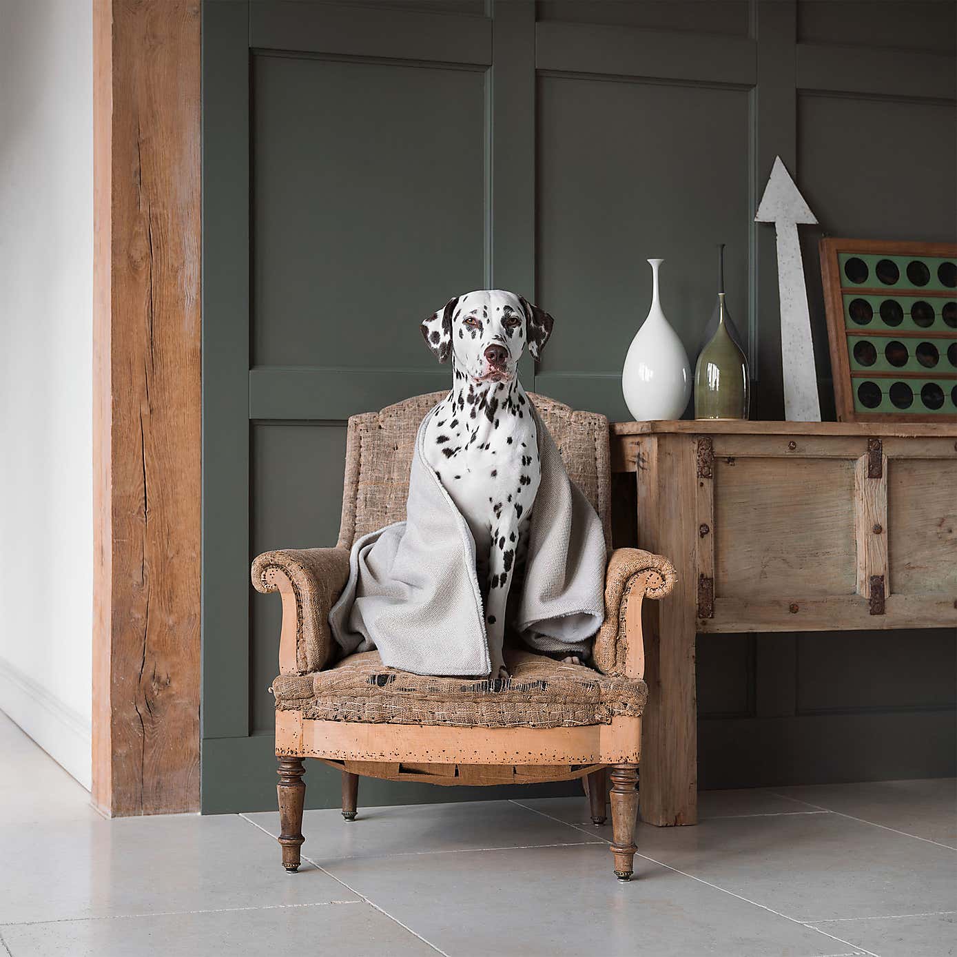 Lords and Labradors Herringbone Tweed Dog Blanket