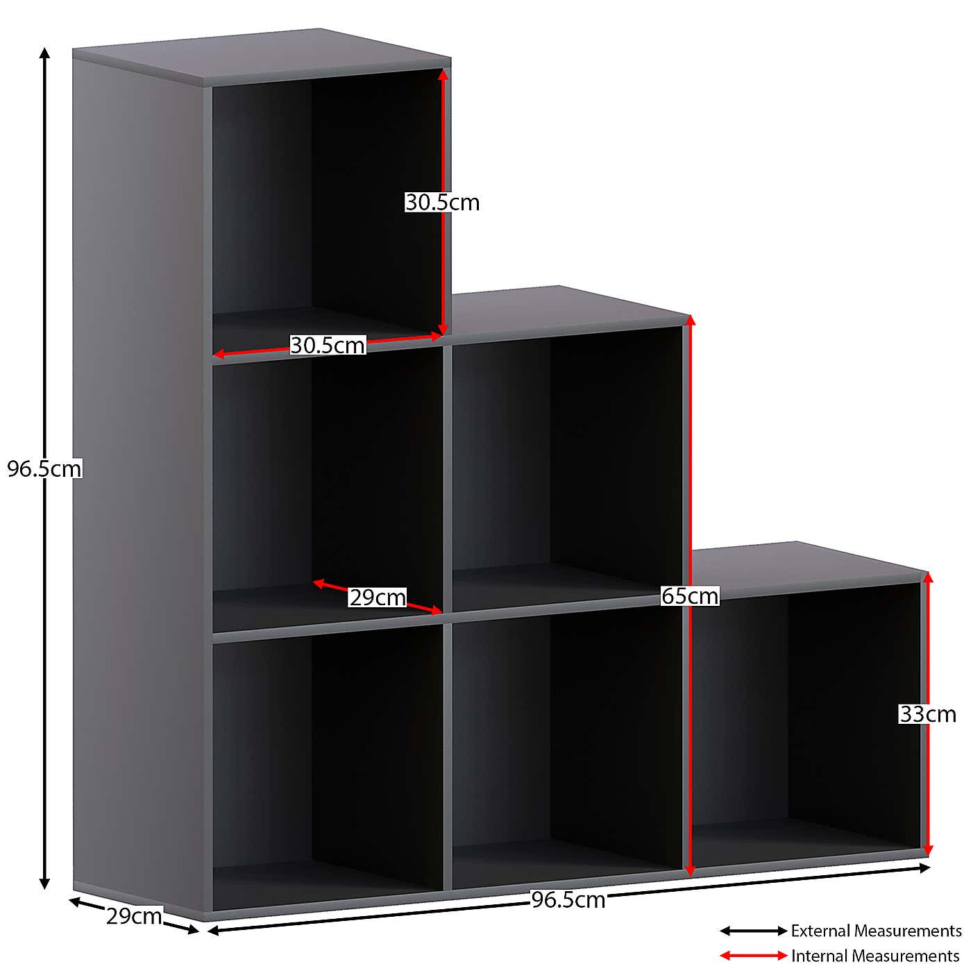 Vida Designs Durham 6 Cube Staircase Storage Unit
