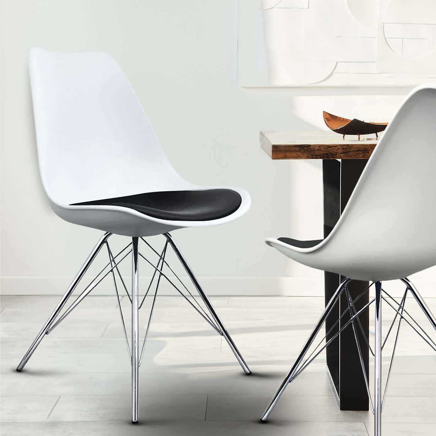 Fusion Living Soho White Plastic Dining Chair