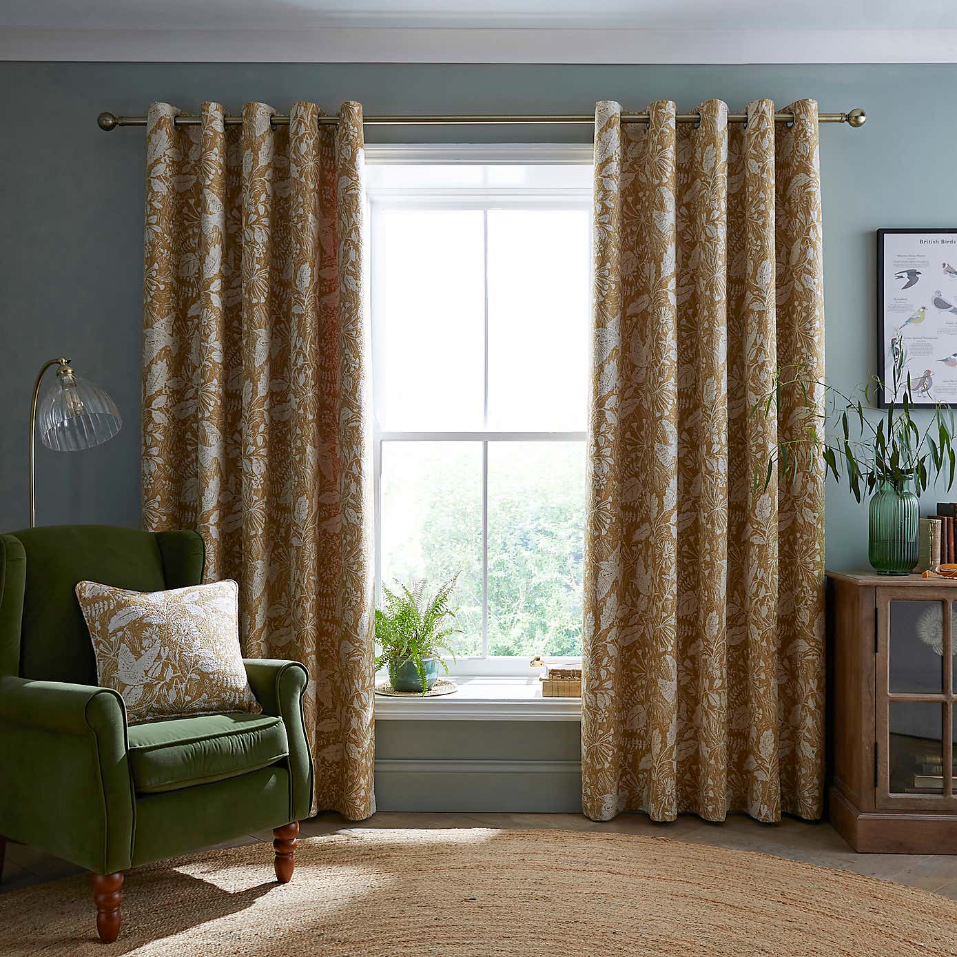Meadow Starling Eyelet Curtains