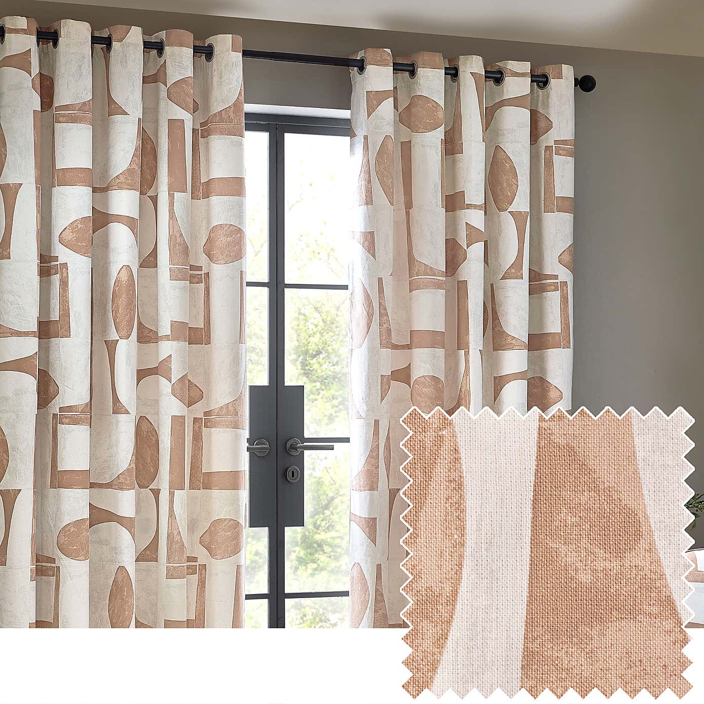 Carro Unlined Clay Eyelet Curtains