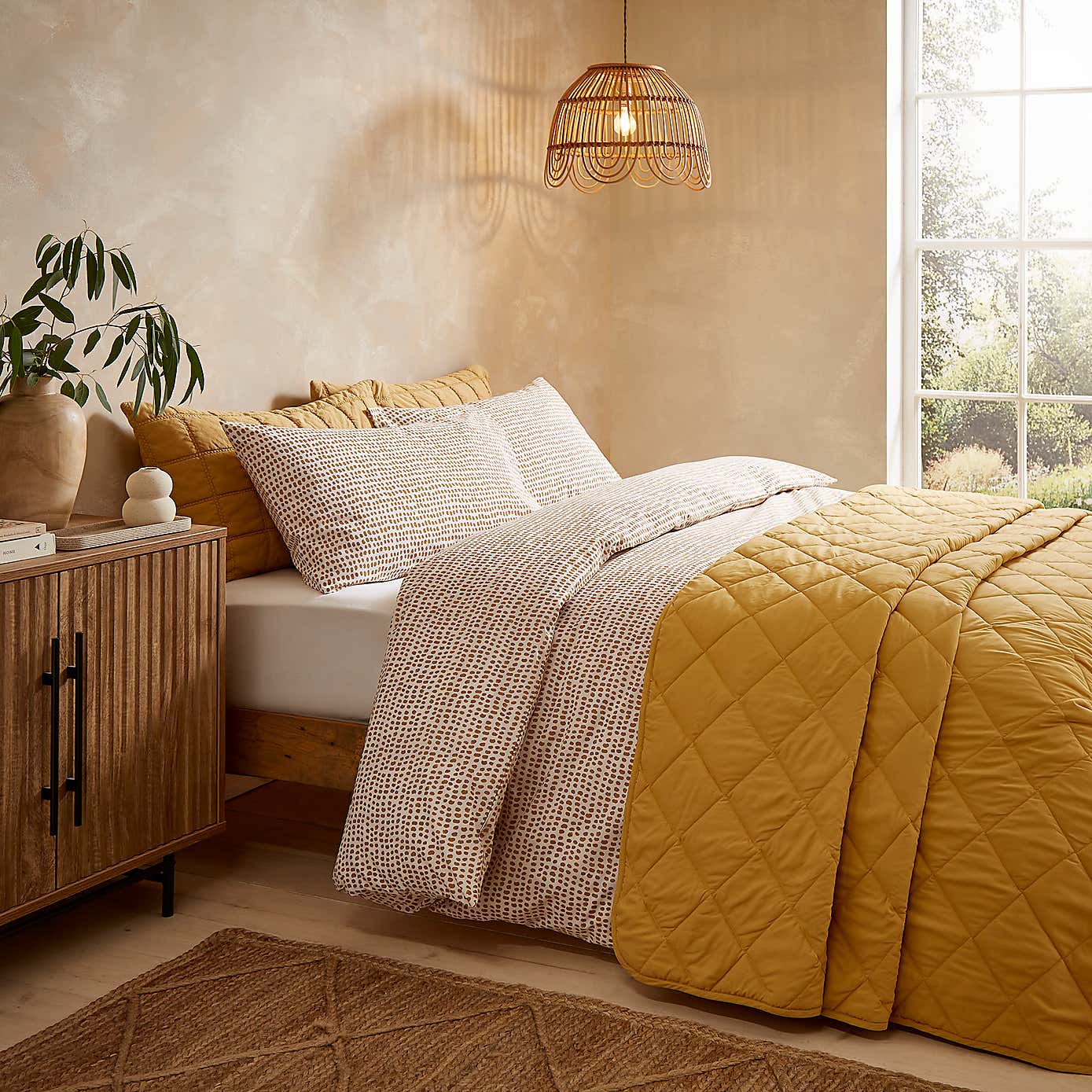 Artisan Spot Polycotton Duvet Cover and Pillowcase Set