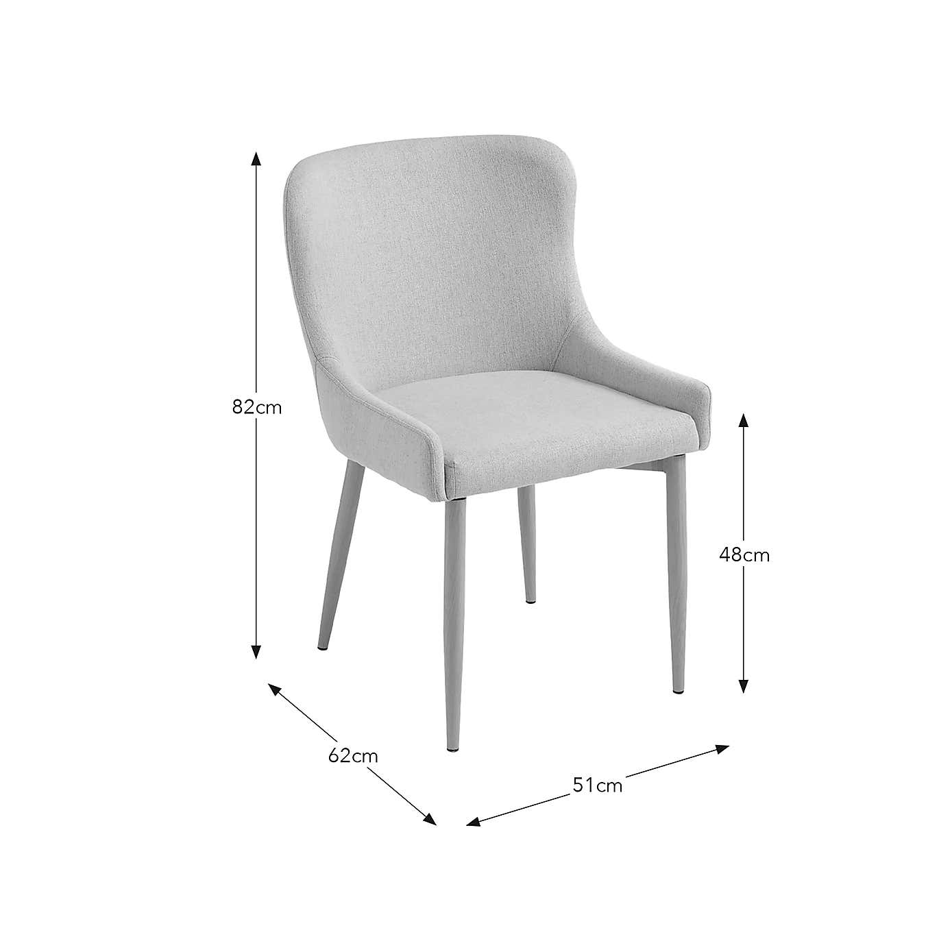 Montreal Set of 2 Dining Chairs, Natural Fabric