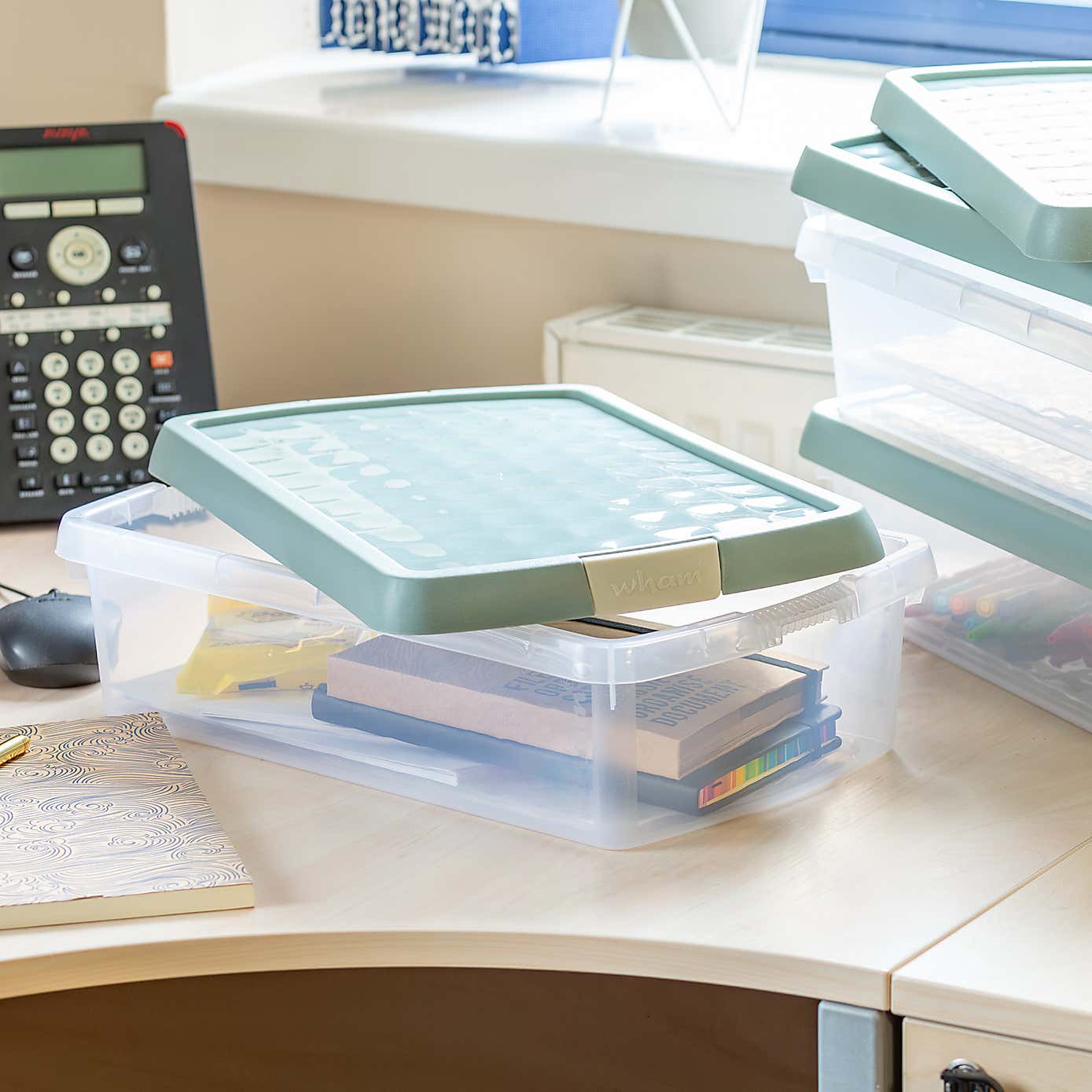 Wham Clip Pack of 4 Rectangle Storage Boxes With Lids