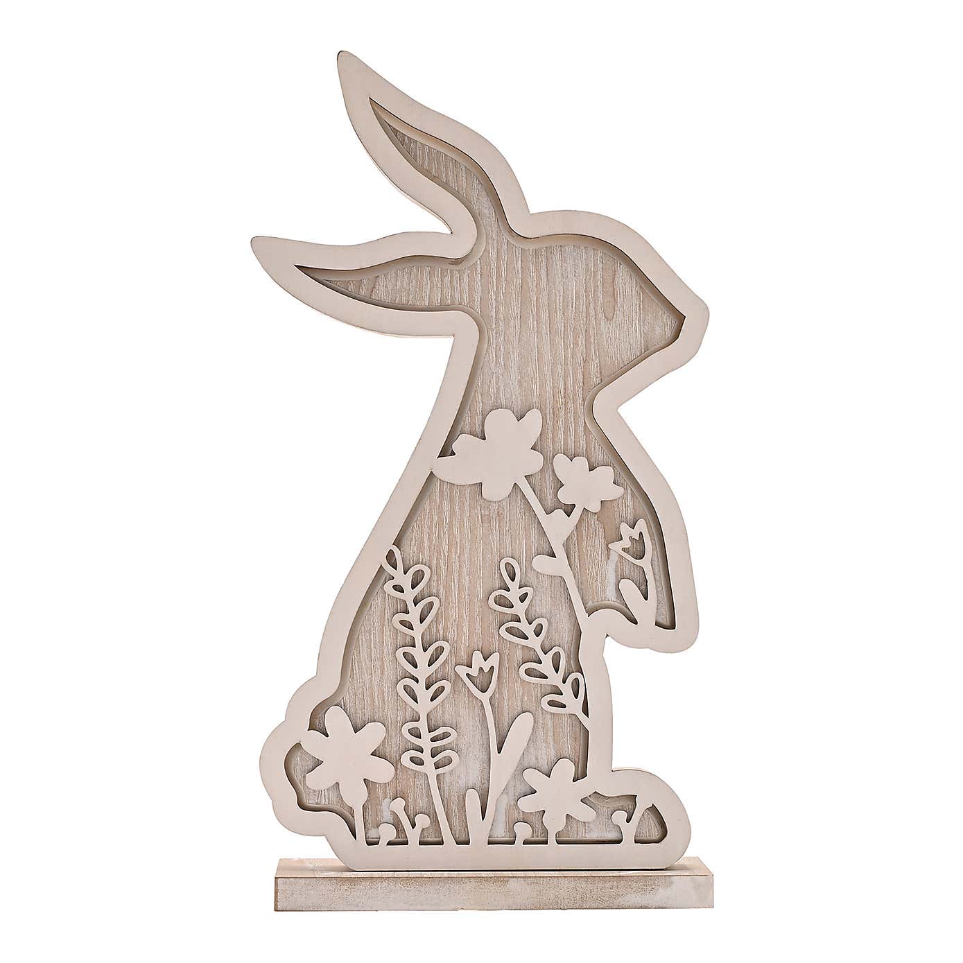 Eggs-traordinary Wooden Bunny LED Light