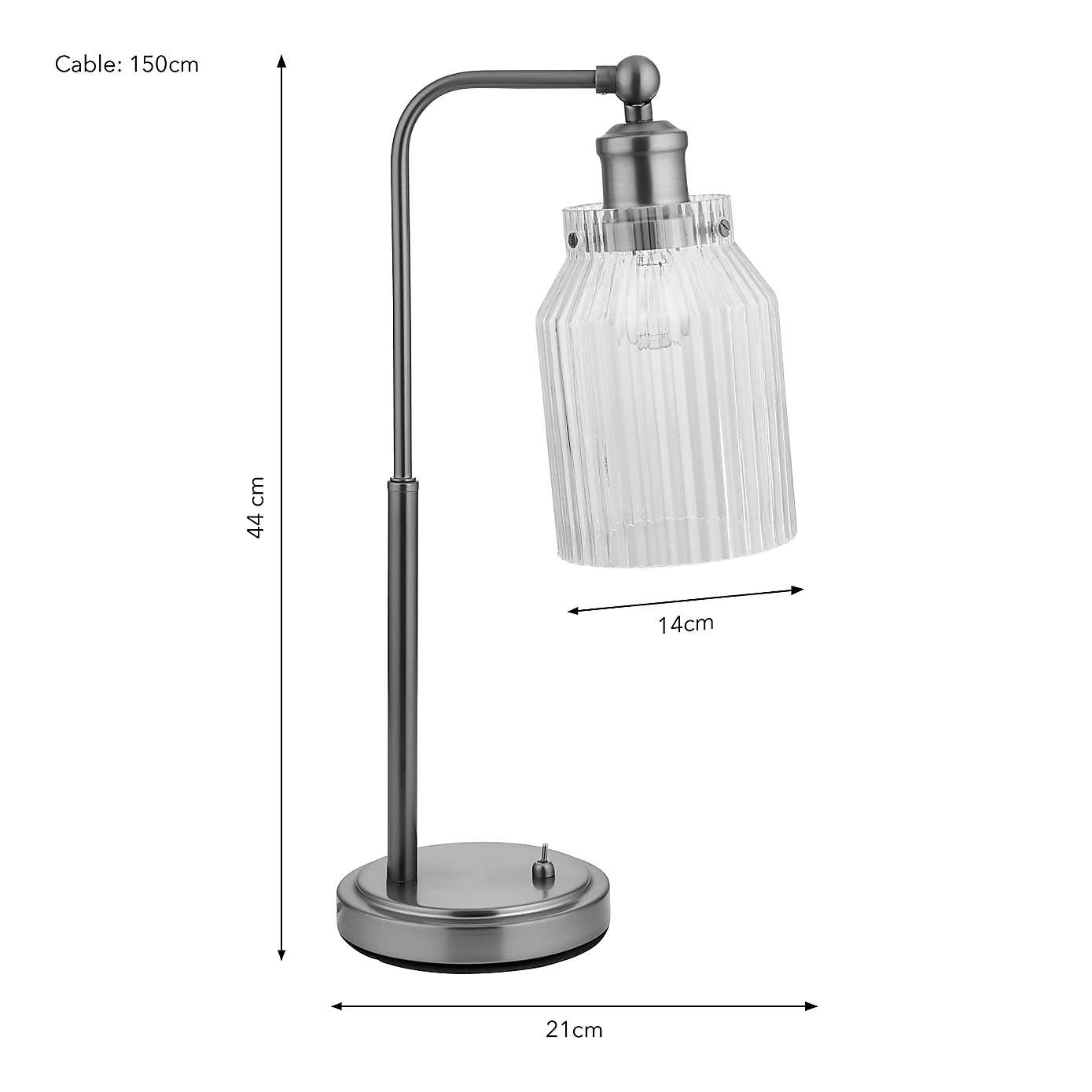 Tobias Industrial Ribbed Adjustable Table Lamp