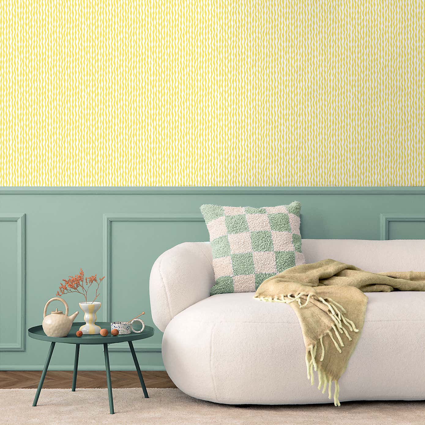 Yellow Squiggle Wallpaper