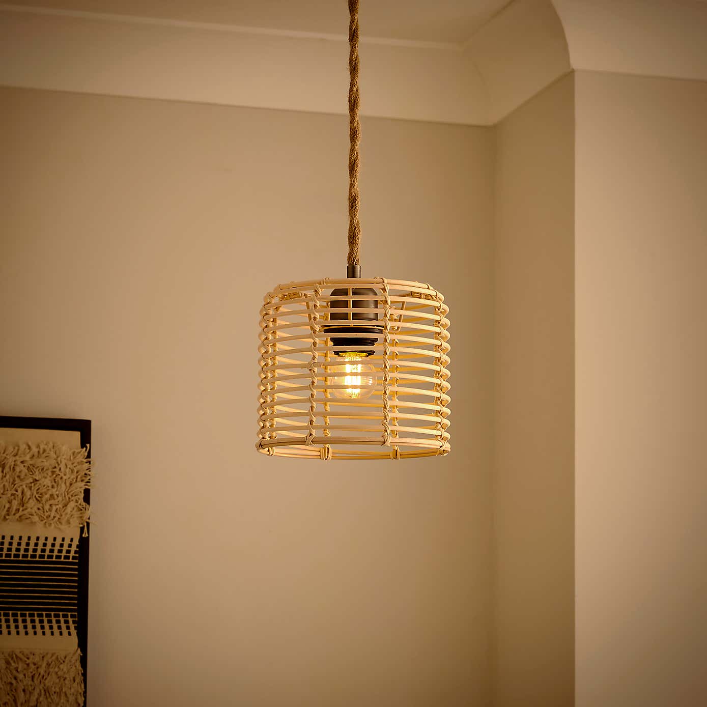Emil Rattan Easy Fit Pendant Shade