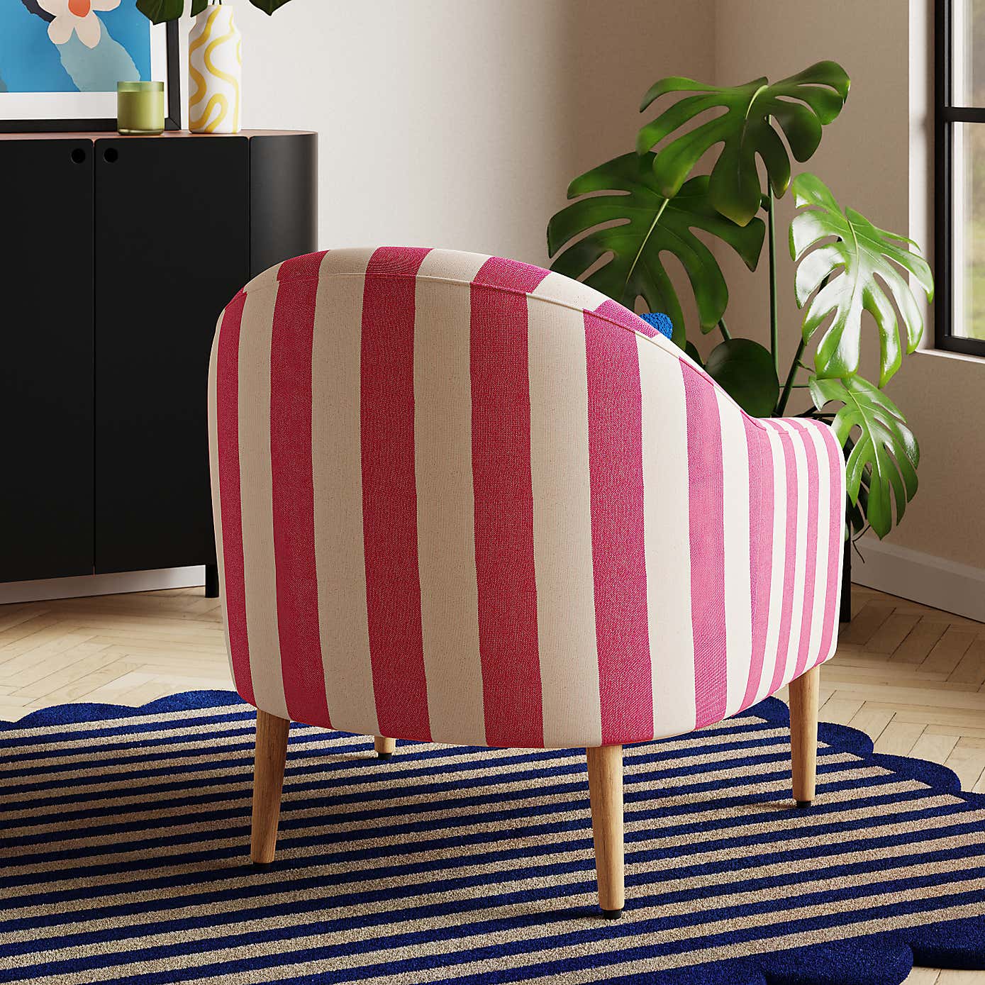 Kaspar Woven Stripe Tub Chair