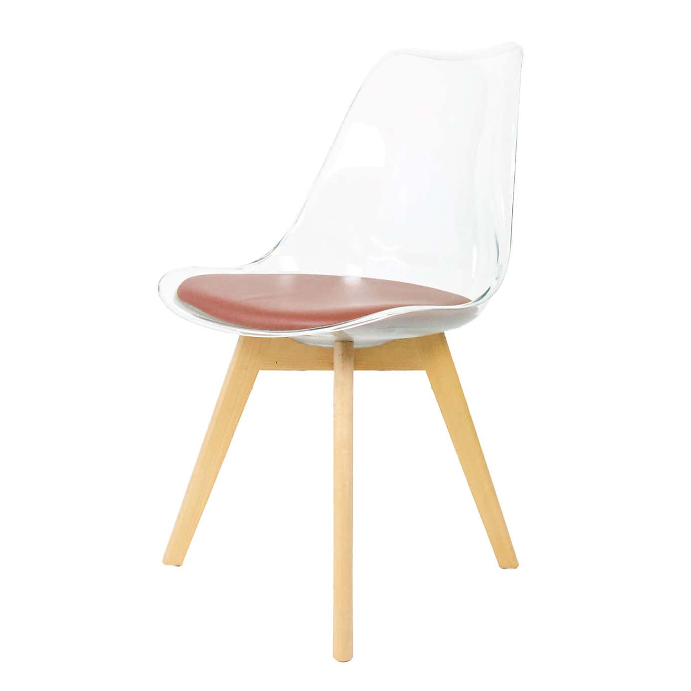 Fusion Living Soho Clear Plastic Dining Chair with Squared Legs