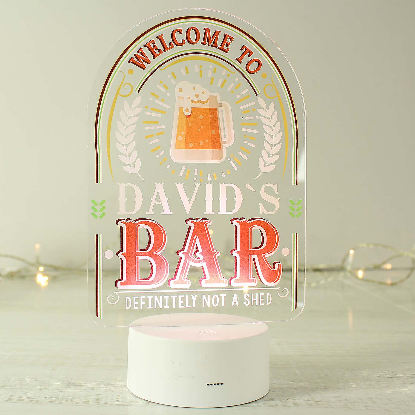 Personalised Welcome Colour Changing Night LED Light