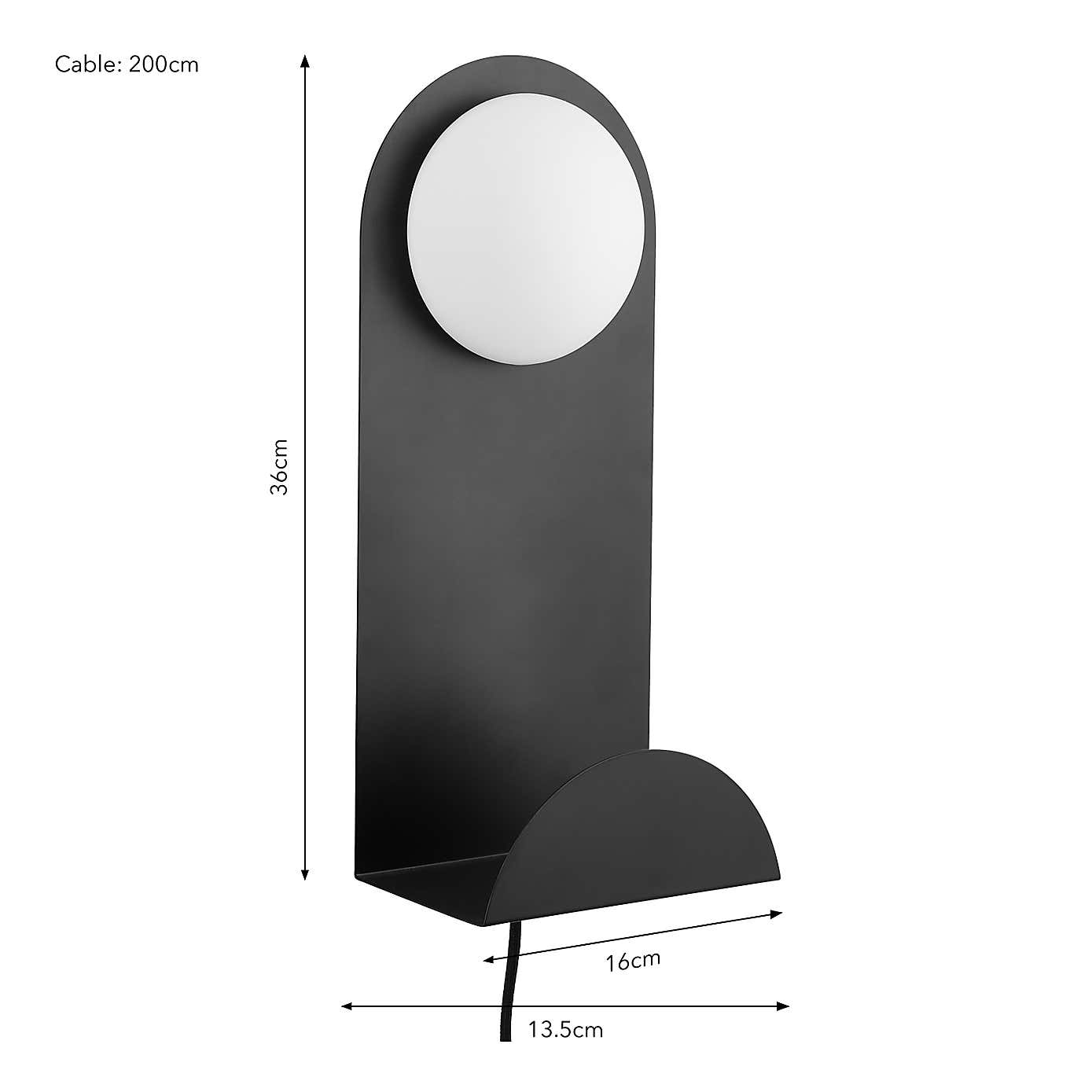 Elements Harton Shelved Wall Light