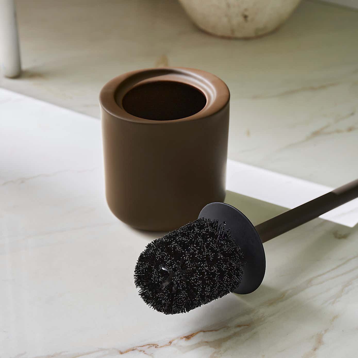 Chocolate Ceramic Toilet Brush