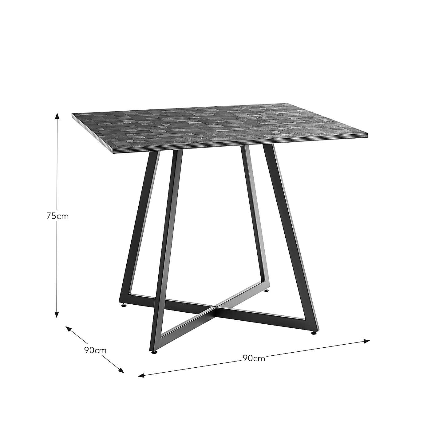 Brayden 4 Seater Square Dining Table, Parquet Effect