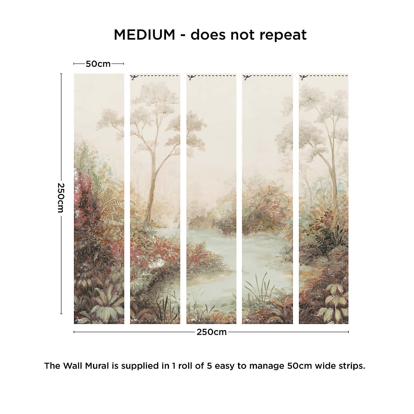 Cranberry and Laine Tranquil Floral Wall Mural