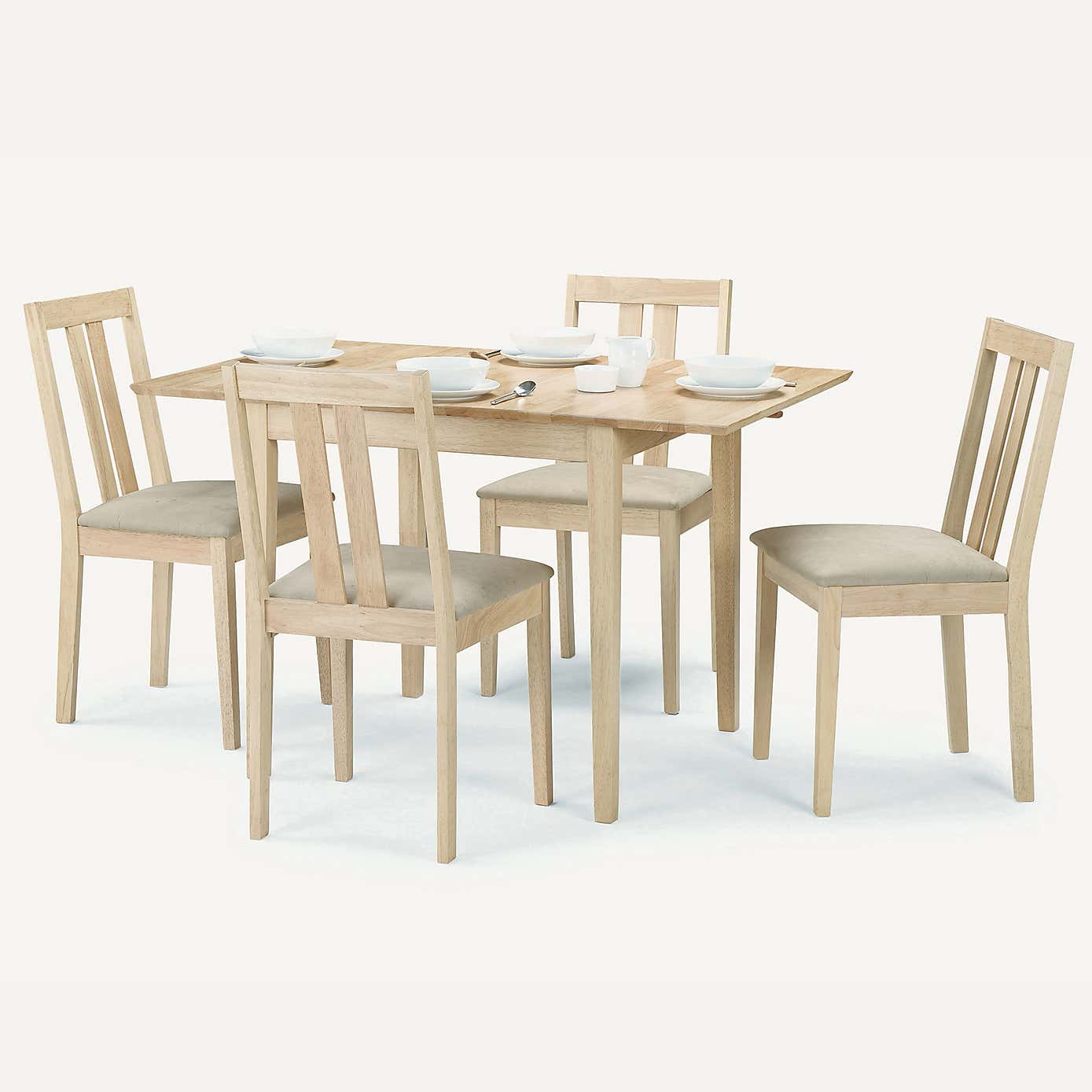 Rufford Two Tone Dining Table and 4 Ivory Chairs