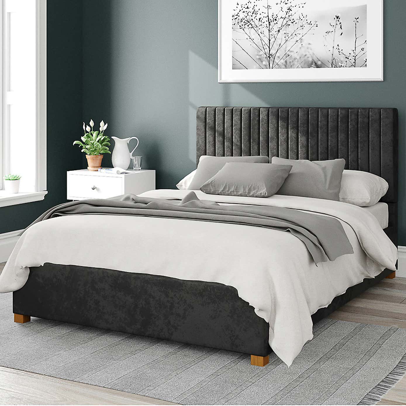 Grant Mirazzi Velvet Ottoman Bed