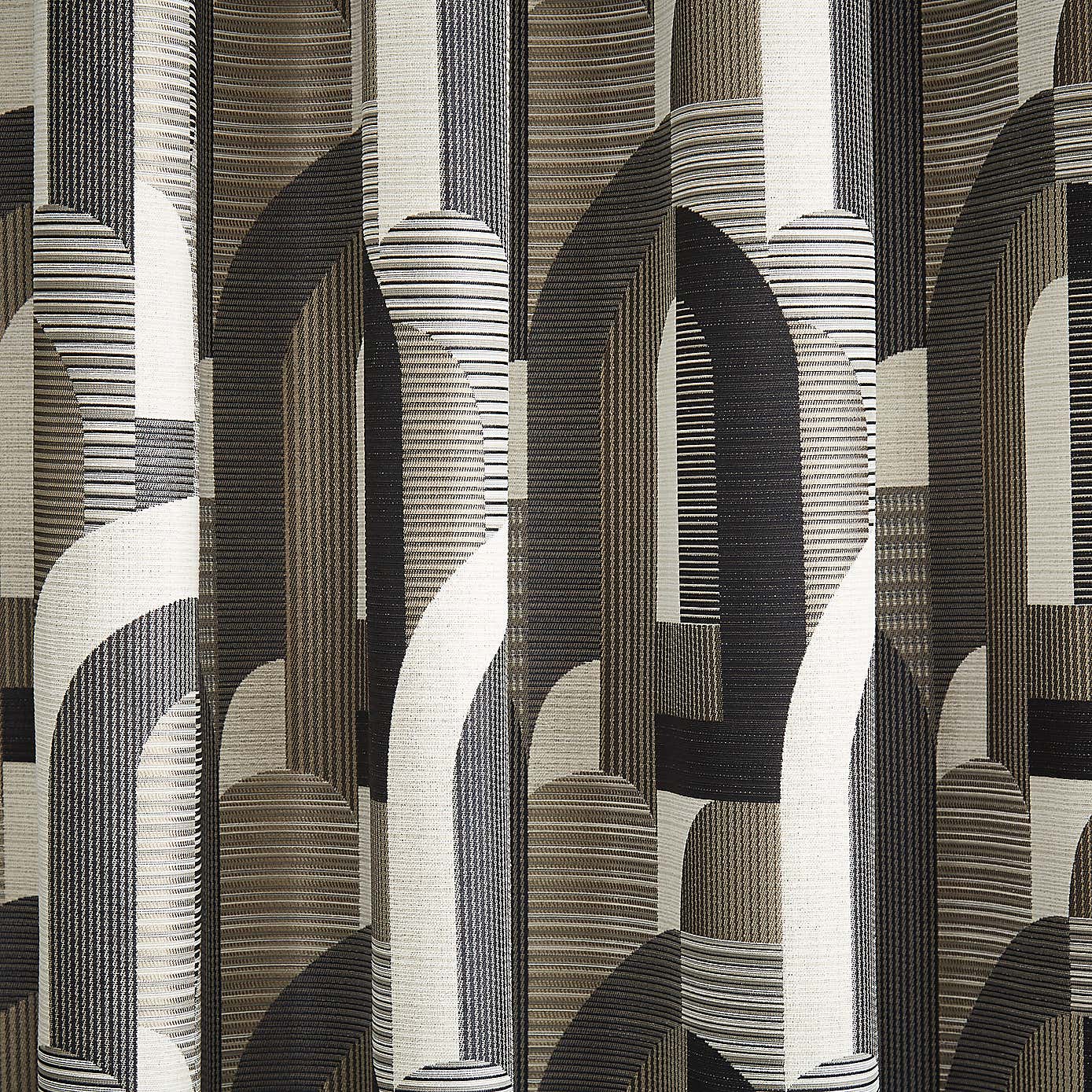 Alvin Geometric Jacquard Eyelet Curtains