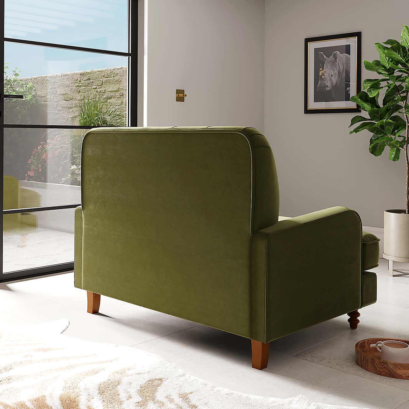 Beatrice Buttoned Velvet Snuggle Chair