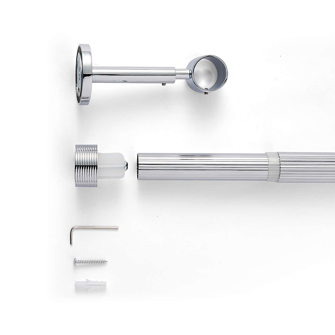 Ribbed Metal Extendable Eyelet Curtain Pole 25/28mm