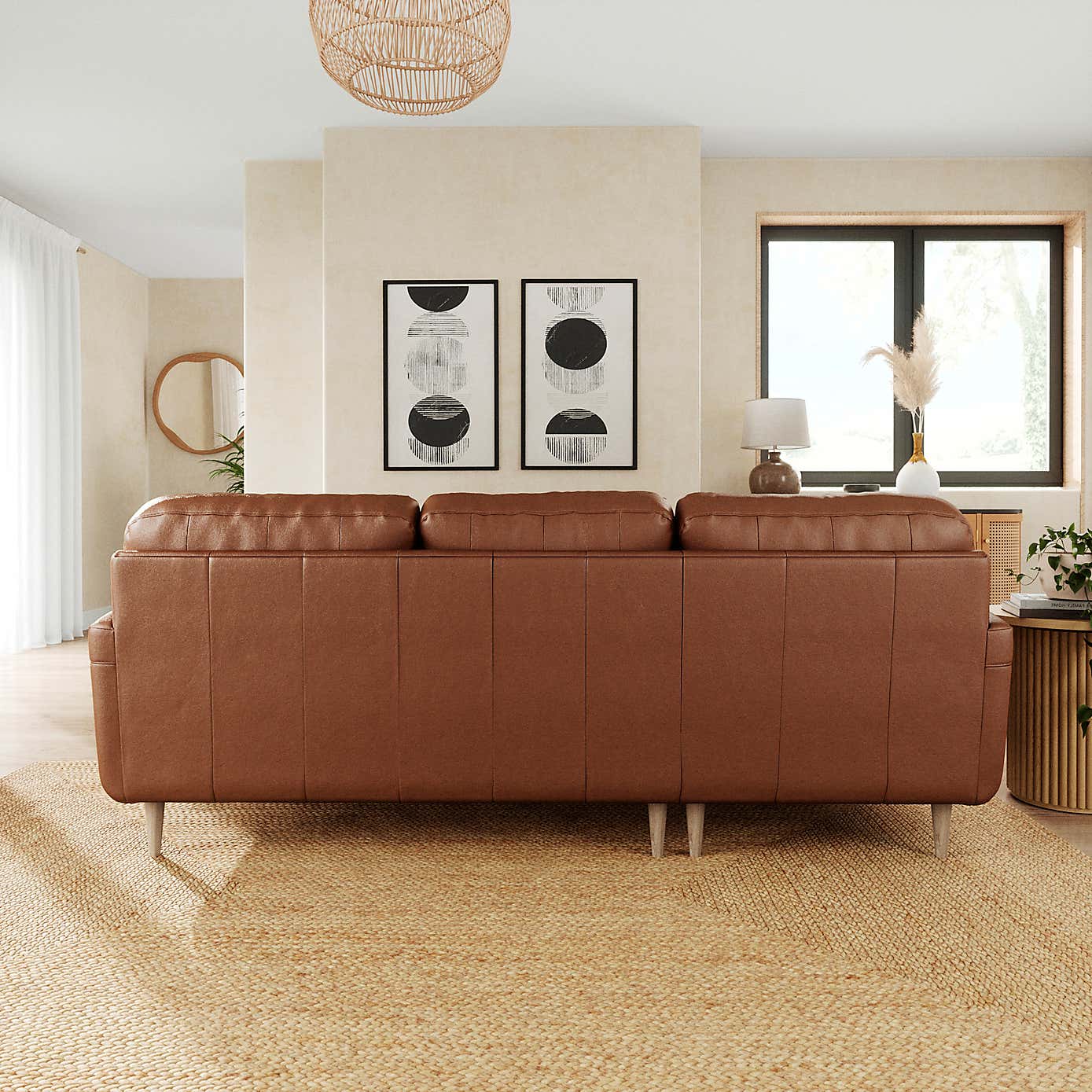 Sven Vintage Leather Large Corner Chaise Sofa