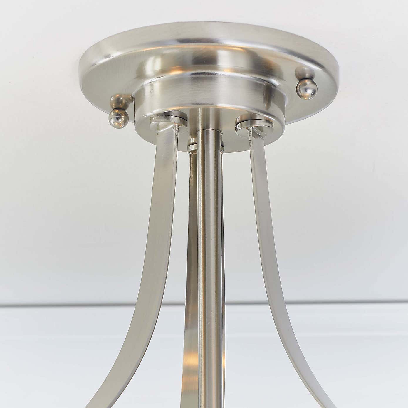 Vogue Welles 3 Light Semi Flush Ceiling Fitting