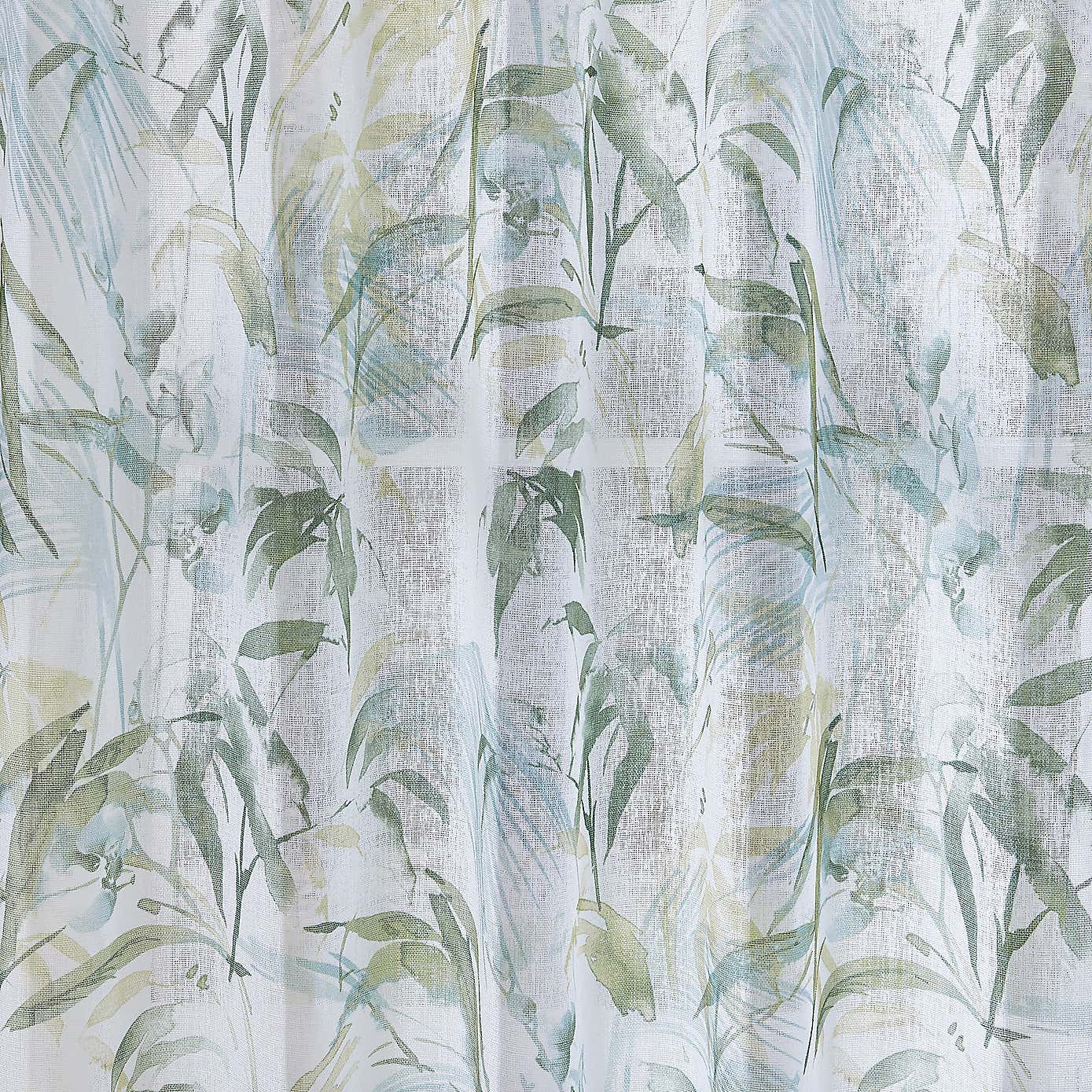 Tropical Leaf Hidden Tab Top Single Voile Panel