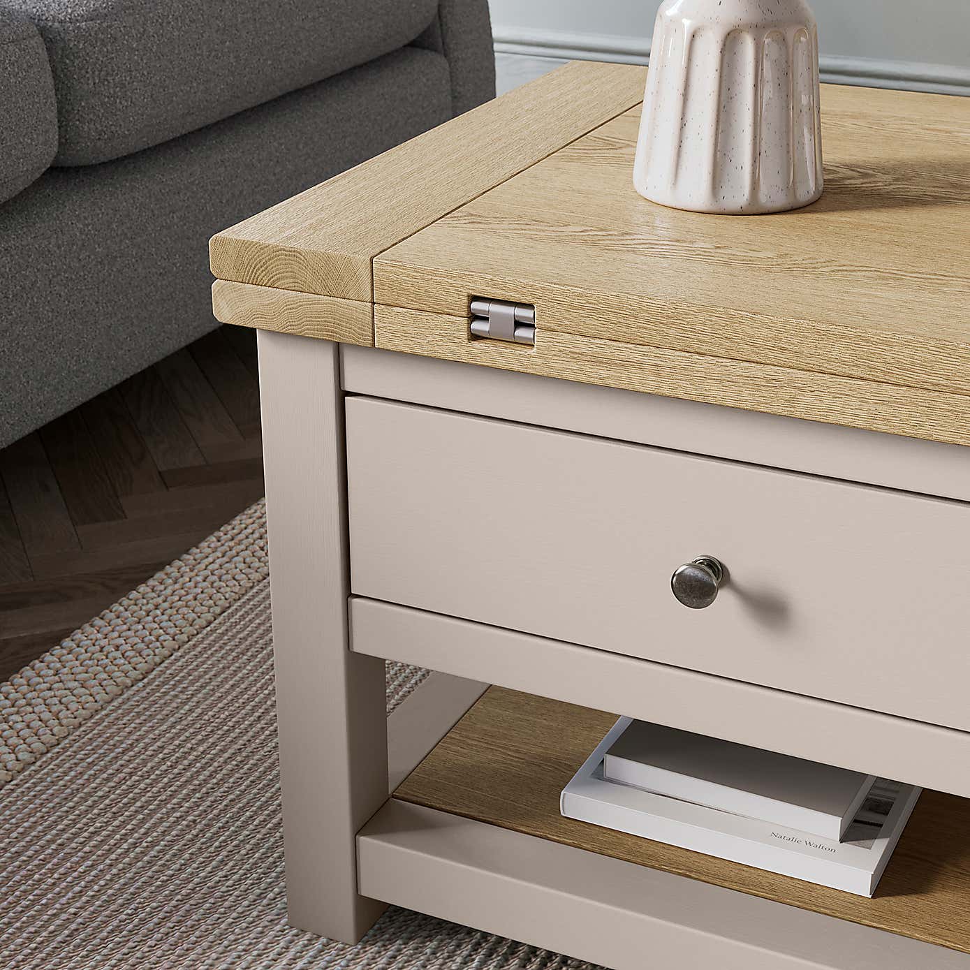 Olney Extendable Coffee Table, Stone