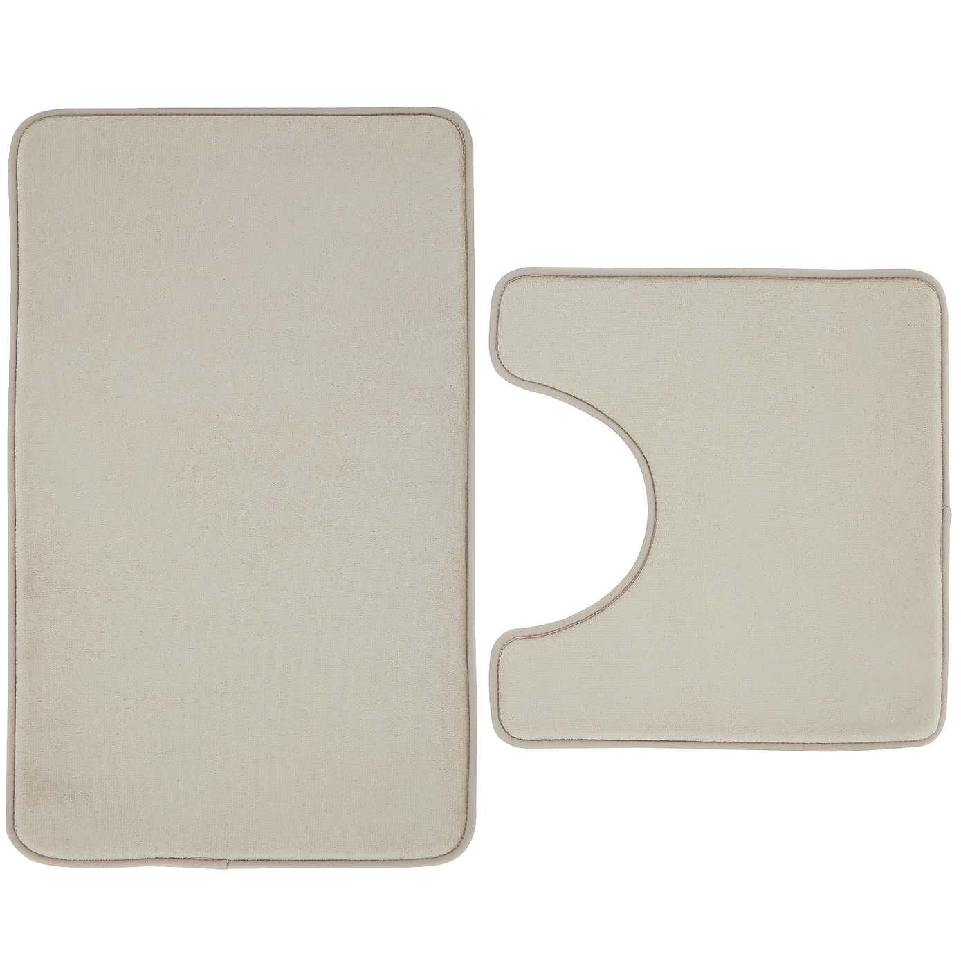 Catherine Lansfield Anti Bacterial Memory Foam Bath Mat and Pedestal Mat
