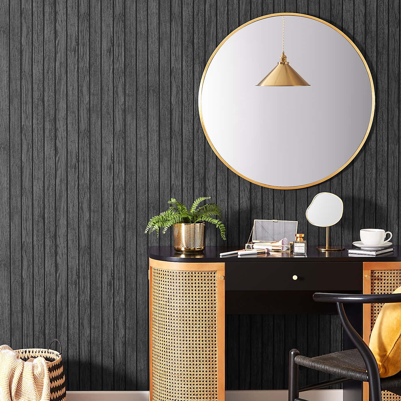 Wooden Slat Panel Wallpaper