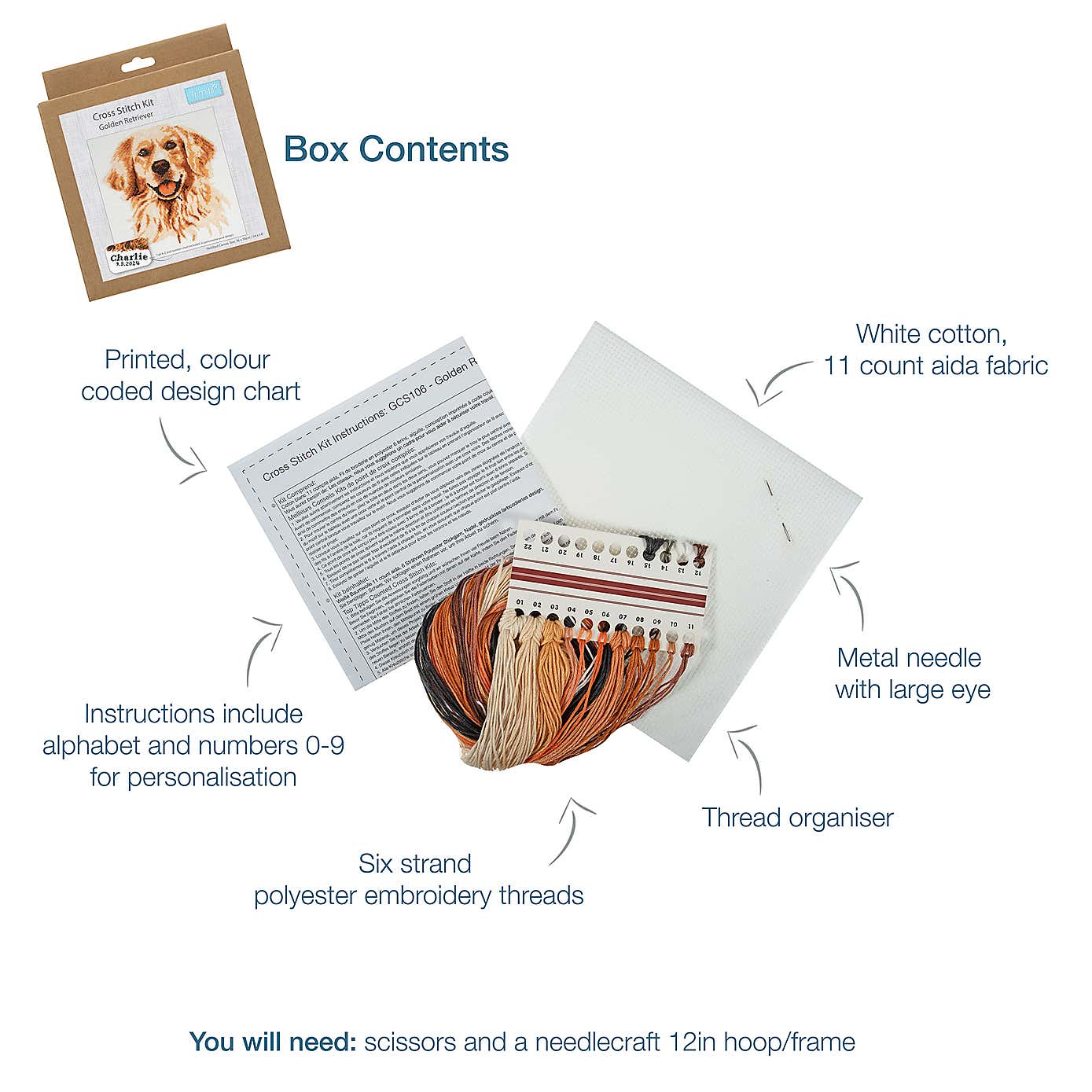 Cross Stitch Golden Retriever