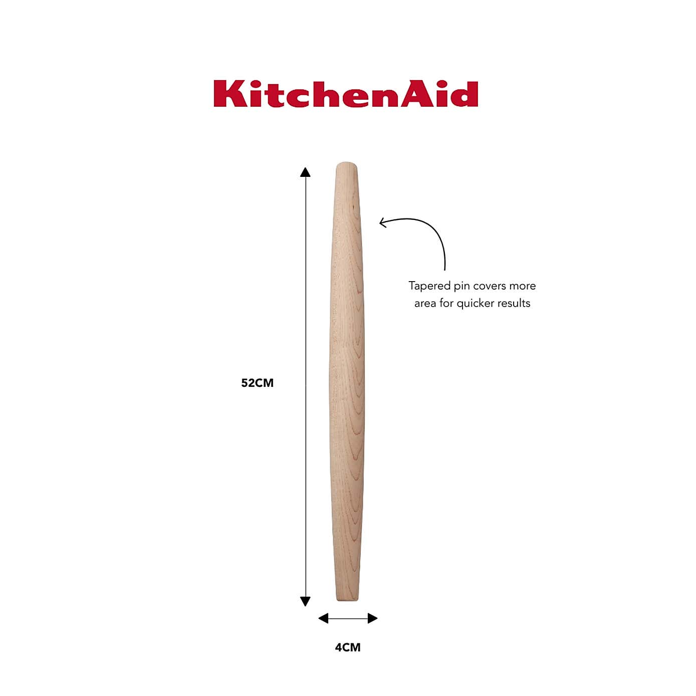 KitchenAid Maple Wood Tapered Rolling Pin