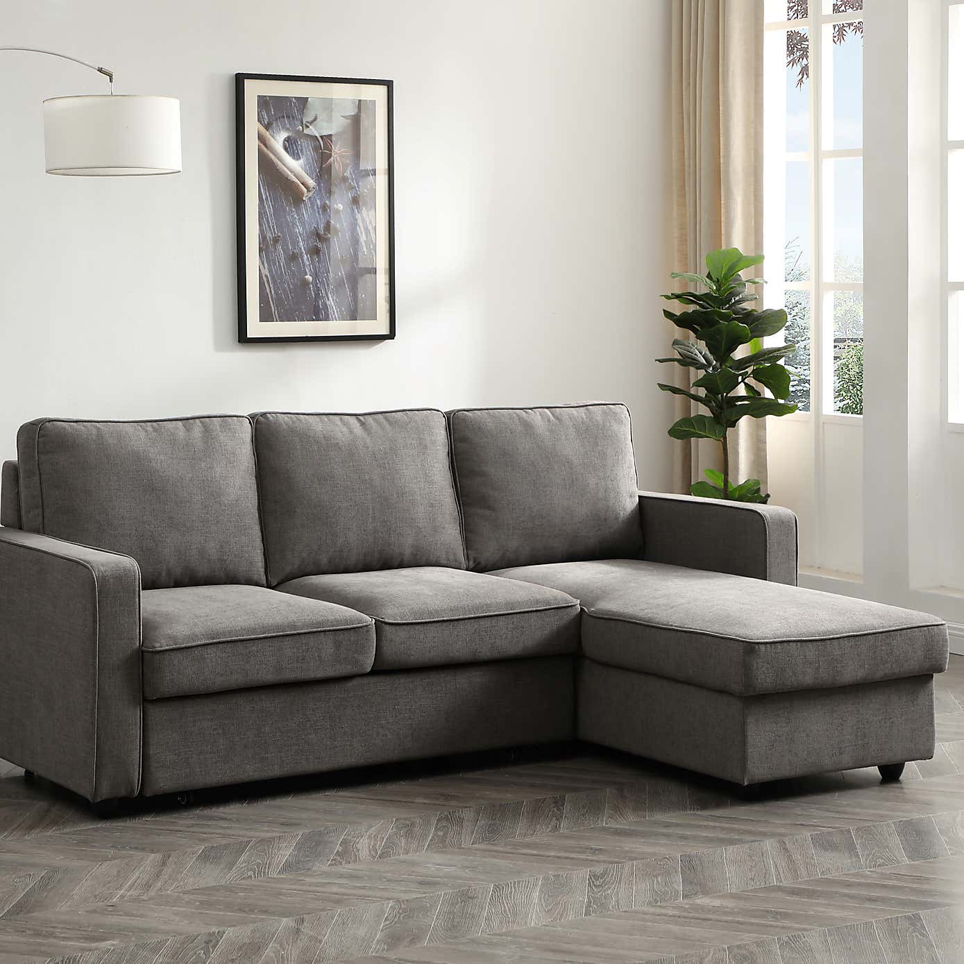 Kayden Reversible Woven Corner Double Sofa Bed